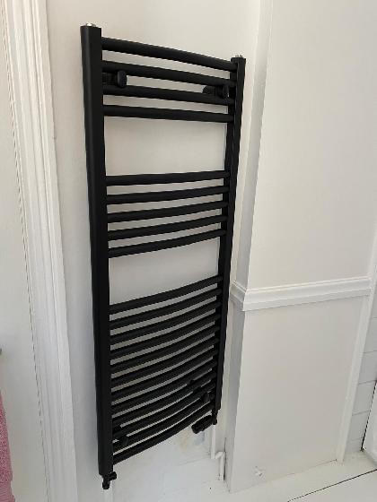 Black bathroom towel radiator